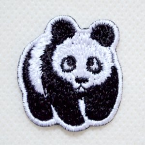 画像1: ワッペン パンダ 動物 アイロン 刺繍 ミニ 