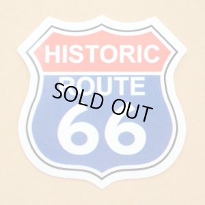 画像1: アドバタイジングステッカー(S) Historic Route66 ルート66 ブルー/レッド シール アメリカン 防水仕様