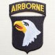 ミリタリーワッペン Airborne エアボーン イーグル エンブレム(ブラック&ホワイト)