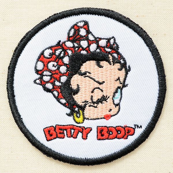 ワッペン ベティブープ Betty Boop リボン ラウンド ワッペン アップリケ ステッカー バッジ通販 ワッペンストア本店