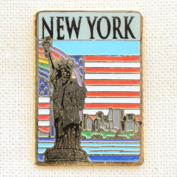 アメリカンピンバッジ 自由の女神 星条旗 レクタングル Statue Of Liberty Flag ワッペン アップリケ ステッカー バッジ通販 ワッペンストア本店