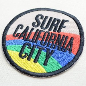 画像2: ワッペン Surf California City ホワイト サーフカリフォルニアシティ サークル (2)