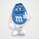 画像: ワッペン M&M's エムアンドエムズ チョコレート(ブルー)S