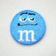 画像: ミニワッペン M&M's エムアンドエムズ チョコレート(ブルー)(S) ラウンド