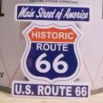 画像: アドバタイジングステッカー(L) U.S.Route66 ルート66 ブルー シール アメリカン 防水仕様