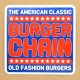 画像: アドバタイジングステッカー(L) Burger Chain ブルー シール アメリカン 防水仕様