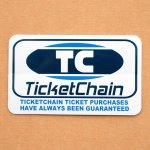 画像: アドバタイジングステッカー(S) TC Ticket Chain ホワイト/ブルー シール アメリカン 防水仕様