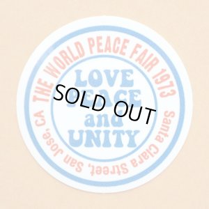 画像1: アドバタイジングステッカー(S) Love Peace and Unity ホワイト シール アメリカン 防水仕様 (1)