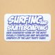 画像: アドバタイジングステッカー(S) Surfing&Skateboading ホワイト/ブルー 長方形 シール アメリカン 防水仕様