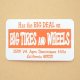 画像: アドバタイジングステッカー(S) Big Tires & Wheels ホワイト/オレンジ 長方形 シール アメリカン 防水仕様