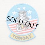 画像: ミリタリーワッペン トムキャット Tomcat アメリカ海軍(ねこ/星条旗) Mサイズ