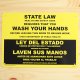 画像: 看板/プラサインボード 手洗い厳守 State Law/Wash Your Hands *メール便不可