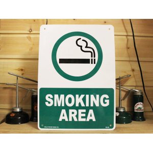 画像1: 看板/プラサインボード 喫煙場所 Smoking Area *メール便不可 (1)