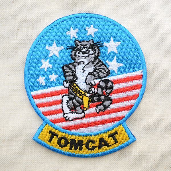 ミリタリーワッペン トムキャット Tomcat アメリカ海軍(ねこ/星条旗) Mサイズ