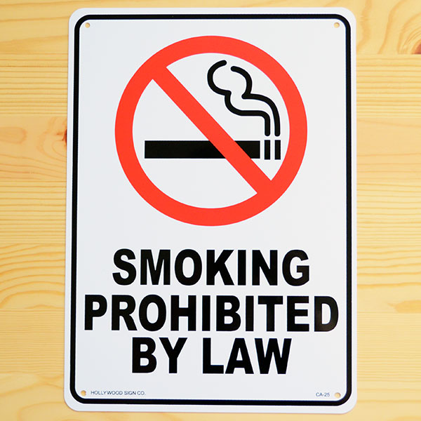 看板/プラサインボード 禁煙 Smoking Prohibited By Law *メール便不可 | ワッペン・アップリケ・ステッカー・バッジ通販  ワッペンストア本店